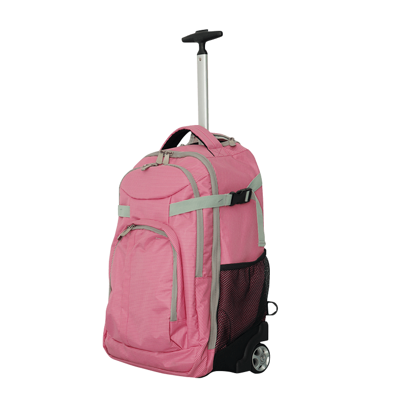 Plaid jacquard trolley backpack